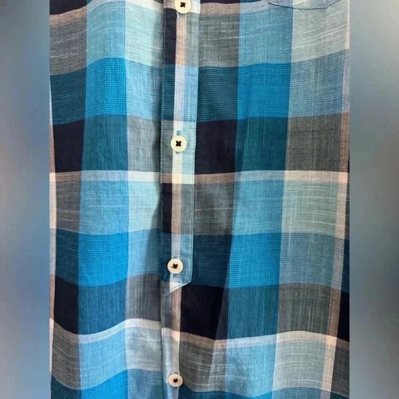 Good Man Brand Mens M Blue Short Sleeve Button down Shirt (00884) - Picture 10 of 12